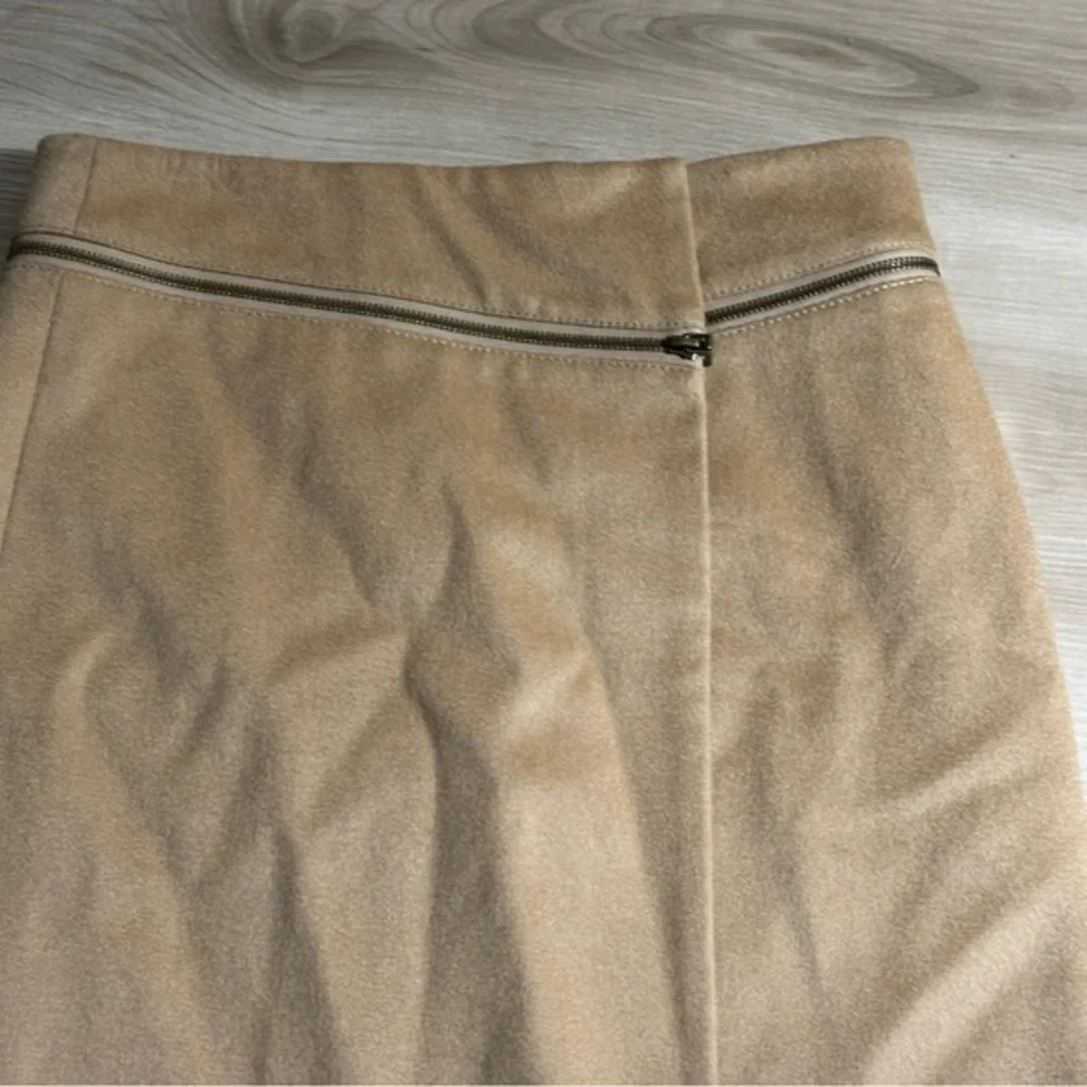 Tory Burch Wool‎ Skirt Women 2 Camel Tan Zipper Detail Mini A-Line